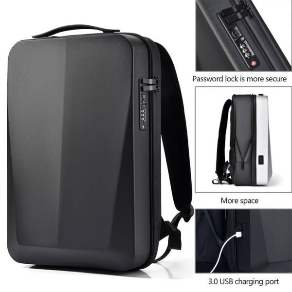 Large Capacity Laptop Backpack With USB Charging Port And Password Lock - Image 3