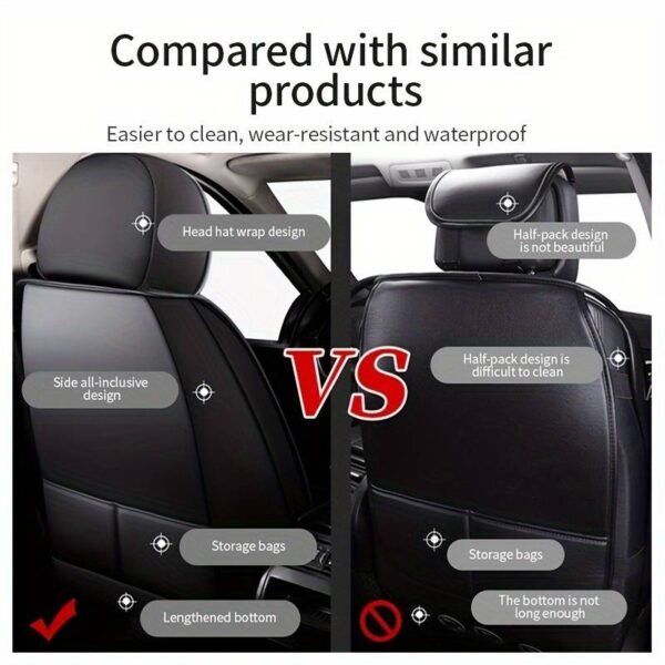 Universal Fit Waterproof PU Leather Car Seat Covers - Image 5