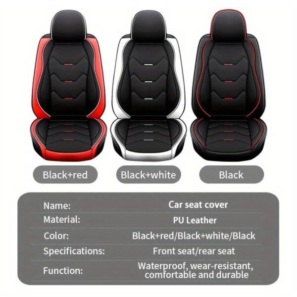 Universal Fit Waterproof PU Leather Car Seat Covers - Image 8